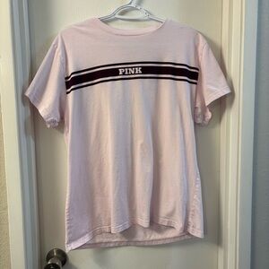 PINK Victoria's Secret Light Pink & Maroon Tee